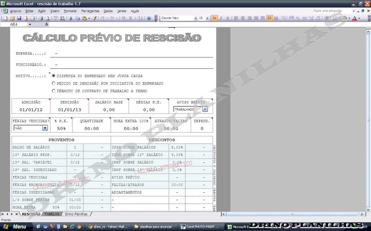 Software de cálculo de piso de trabalho-586